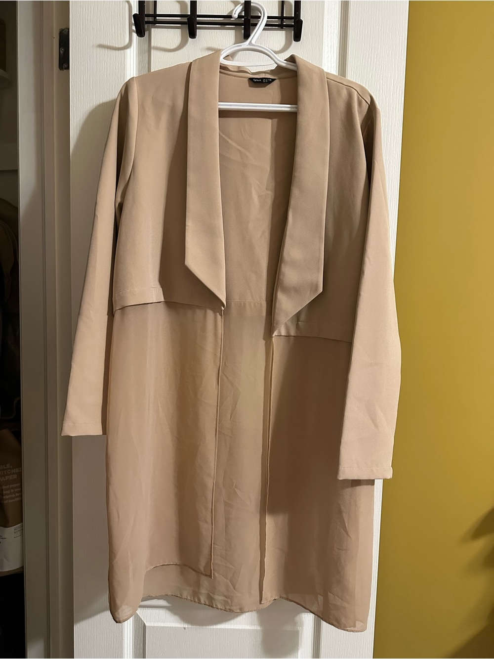 Splash Beige Open-Front Trench Coat